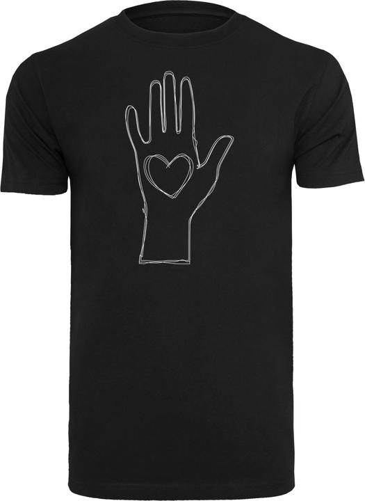 Produktbild Merchcode Peace - Scribble Hand Heart Black T-Shirt Round Neck - 161089 (M)