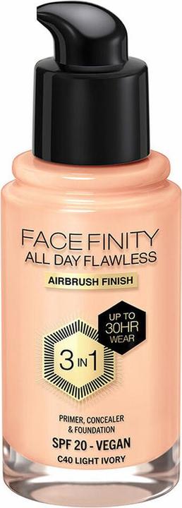 Produktbild Max Factor Podkład FACEFINITY All Day Flawless 3in1 nr C40 Light Ivory 30ml (C40 Light Ivory)