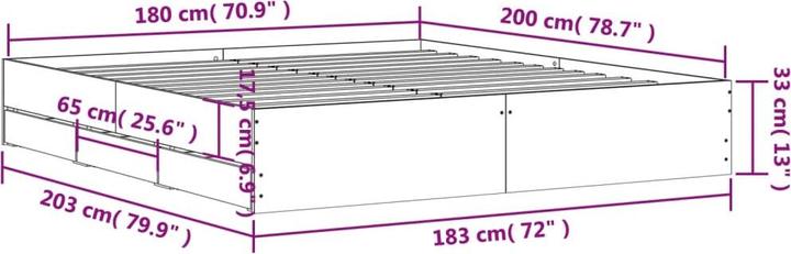 Actual product image vidaXL Bettgestell (180 x 200 cm)