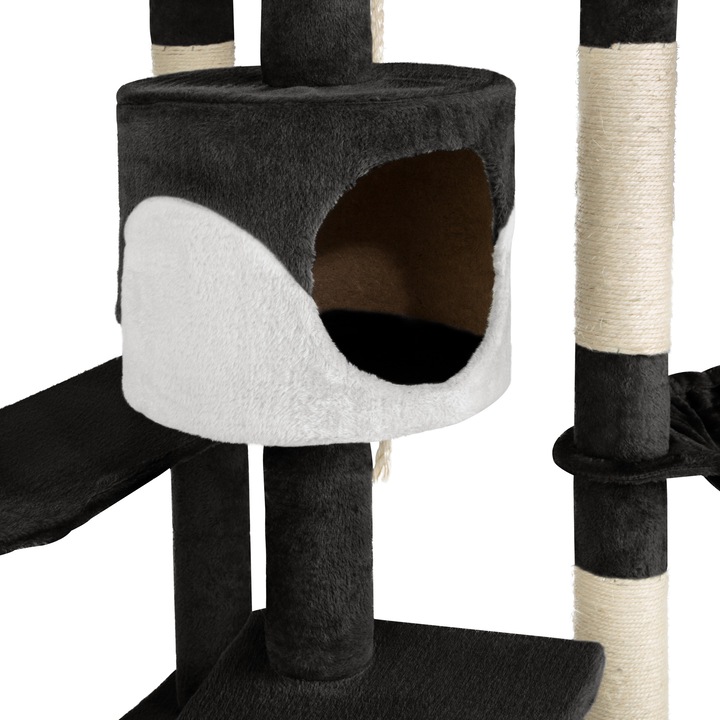 Actual product image tectake Cat tree Duki (204 cm, Black, White)