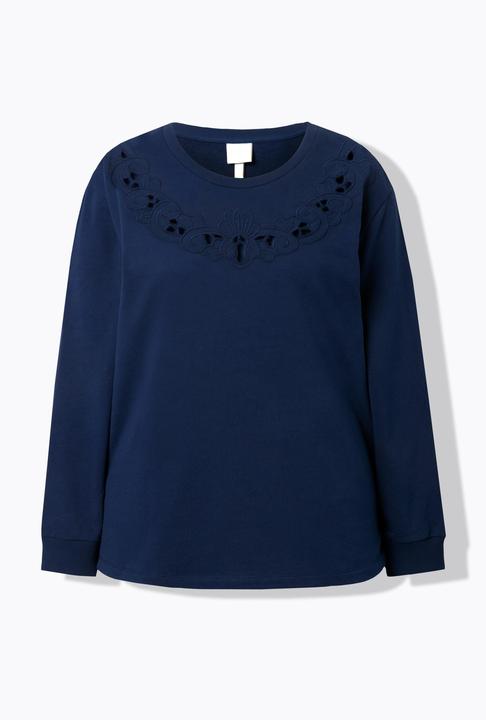 Produktbild Ulla Popken Sweatshirt, Lockstickerei, Rundhals, Langarm (60)