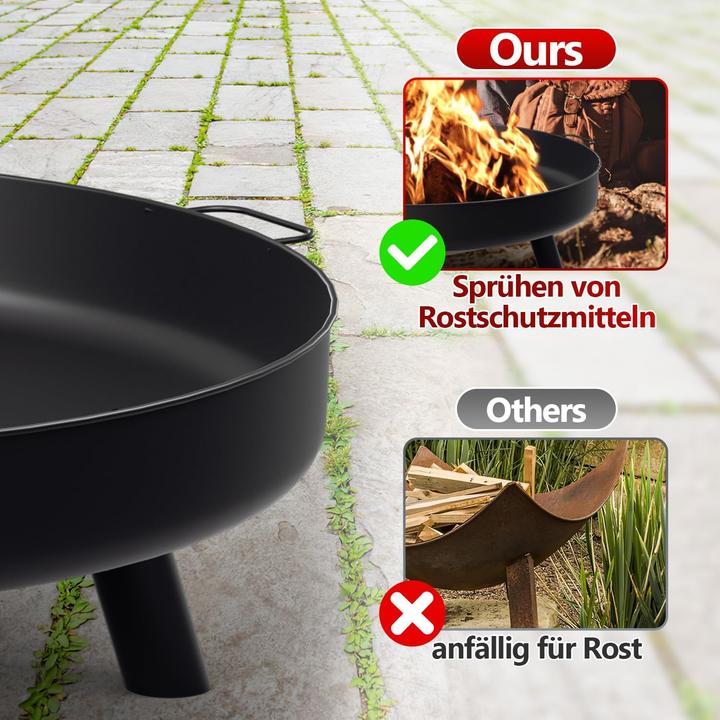 Immagine prodotto Swanew Grosse Feuerschale mit Griffen (82,5 cm)