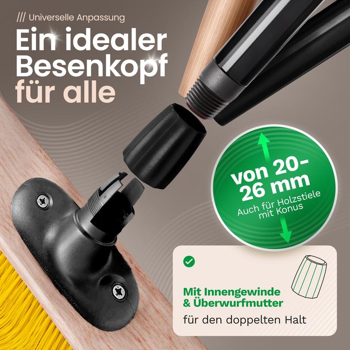 Actual product image Novaliv Premium Krallenbesen mit Stiel 50cm inkl. Kehrgarnitur Outdoor, Spezialbesen gebogenen (1 pcs.)