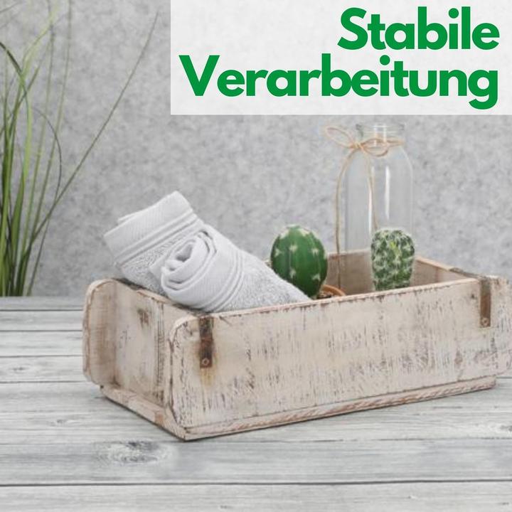 Produktbild Novaliv 2x Holzkiste Vintage Weiss 30 x 15 x 10 cm Alte Ziegelform Holz EIN KAMMER Allzweckkiste aus (30 x 15 x 10 cm)