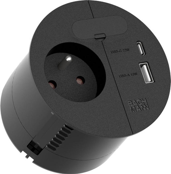 Produktbild Bachmann LOOP IN CHARGE UTE Steckdose USB A/C Montagestecker, schwarz (938.204)