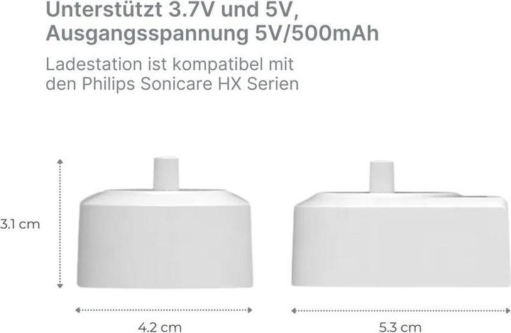 Produktbild Hermex Alternative Ladestation für Philips Sonicare elektrische Zahnbürste (Zahnbürsten Ladegerät)