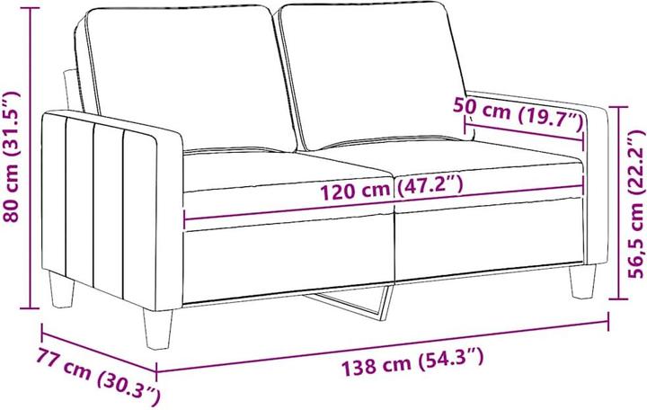 Produktbild vidaXL 2-Sitzer-Sofa (2-Sitzer)