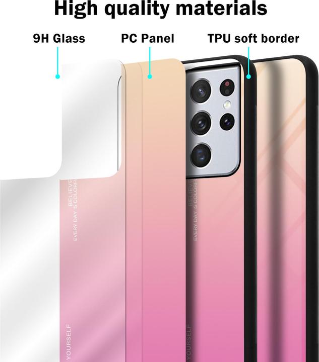 Produktbild Cadorabo TPU 2 Farben Glas Hülle (Samsung Galaxy S22 Ultra)