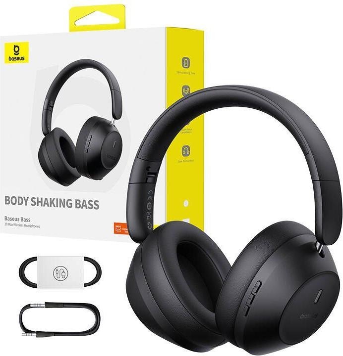 Actual product image Baseus Bass 30 Max Wireless Headphones (black) (50 h, Wireless)