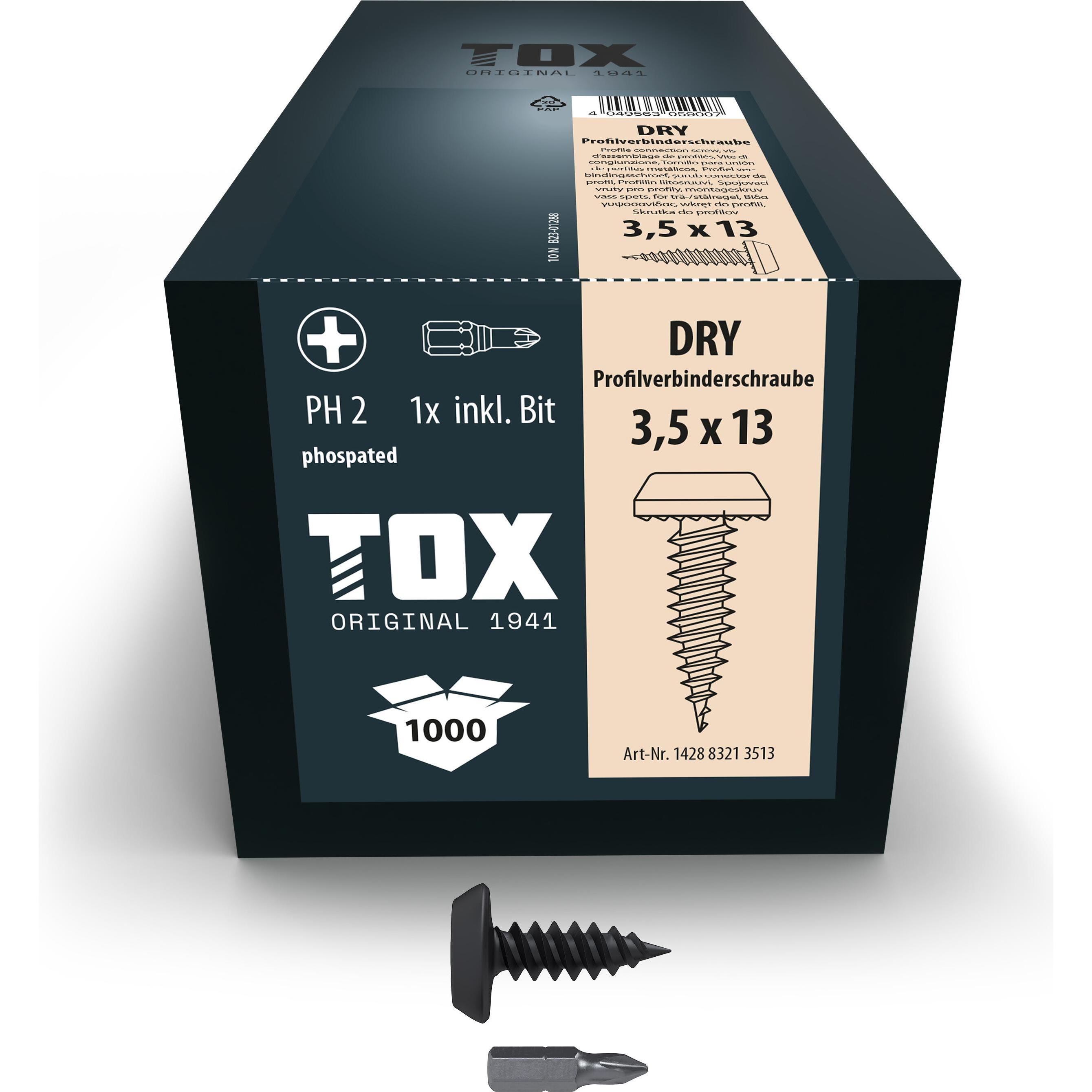 Tox, Viti, DRY 3,5 x 13 PV (1.000 pz.) (1000 Viti per pezzo)