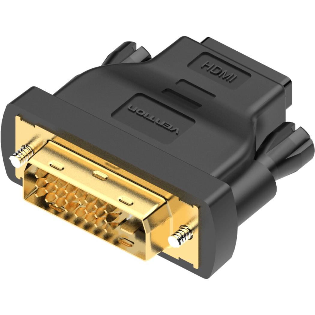 Vention Adattatore DVI (24 + 1) maschio a HDMI femmina - nero (HDMI, 3.28 cm), Adattatore dati + video, Nero