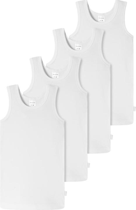 Actual product image Schiesser 4 Pack Kids Boys 95/5 Organic Cotton Undershirt (140)