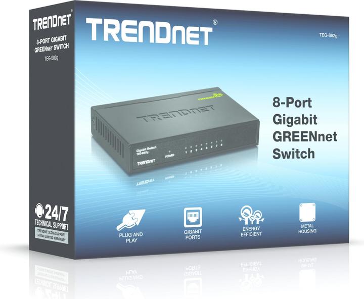 Produktbild Trendnet Switch 8 Port Gbit Desktop Metall (8 Ports)