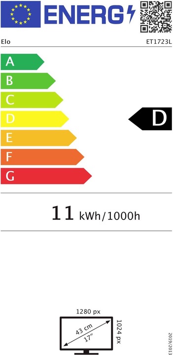 Etichetta energetica ēlo DISPLAY TOUCH 1723L (1280 x 1024 pixel, 17")