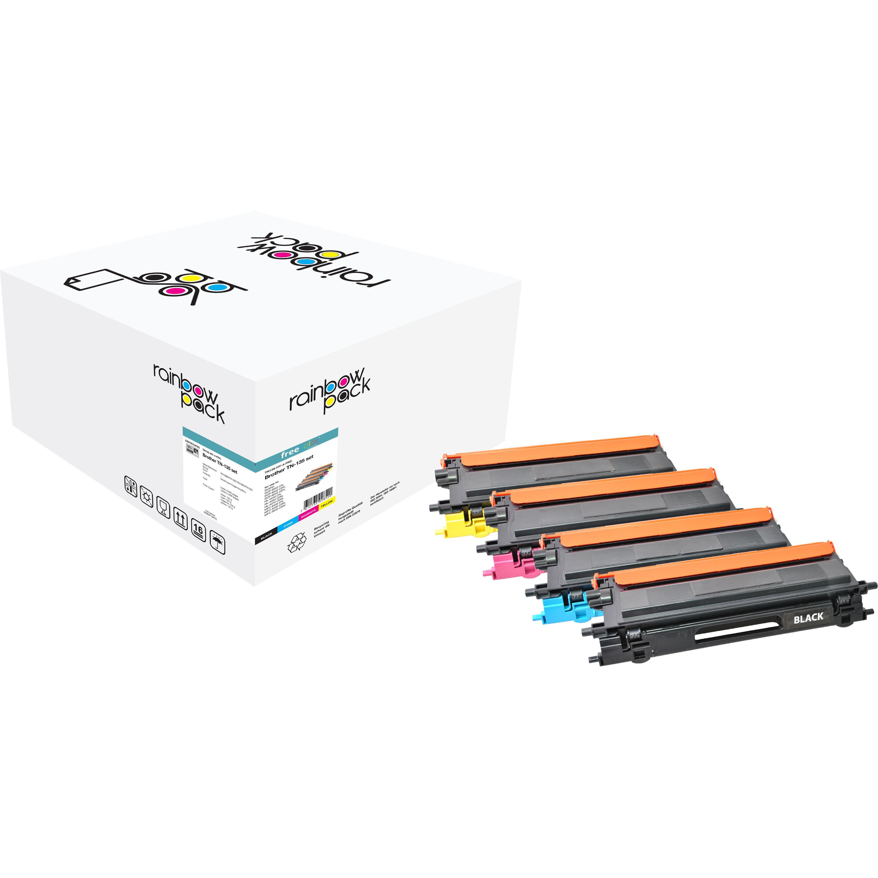 Freecolor, Toner, TN-135 Rainbow Kit (M, BK, C, Y)