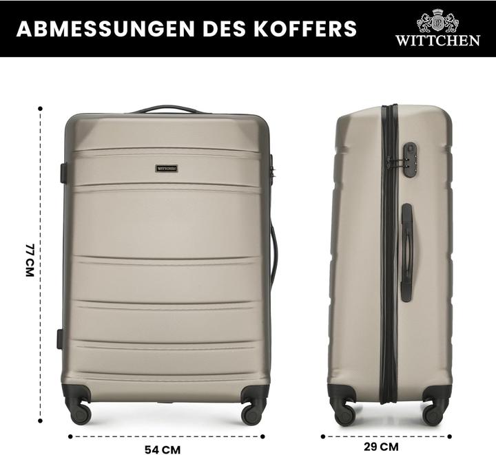 Image du produit Wittchen Grosser Koffer Trolley mit Hartschale und Zahlenschloss (98 l)
