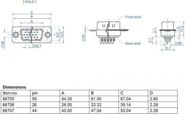 Produktbild Delock D-Sub HD 26 Pin Stecker Metall, Lötversion, 4 Stück