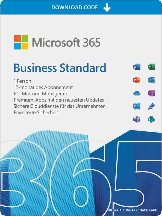 Microsoft 365 Business Standard (1 User, 5 Geräte/User, 12 Monate)