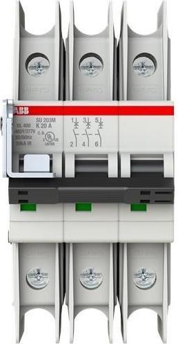 Actual product image ABB SU203M-K20 Circuit breaker K-Char., 10kA, 20A, 3P UL489