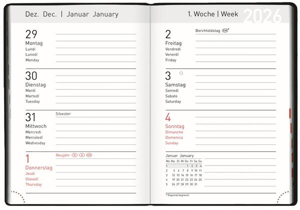 Produktbild Mini-Timer grn 2026 (7,5 x 11 cm, 1 Woche / 2 Seiten)