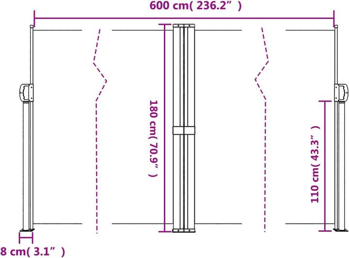 Produktbild vidaXL Seitenmarkise Ausziehbar (6 m)