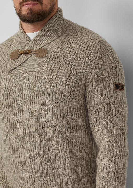Image du produit s.Oliver Strickpullover Wollmix-Pullover mit Schalkragen und Struktur (XXL)