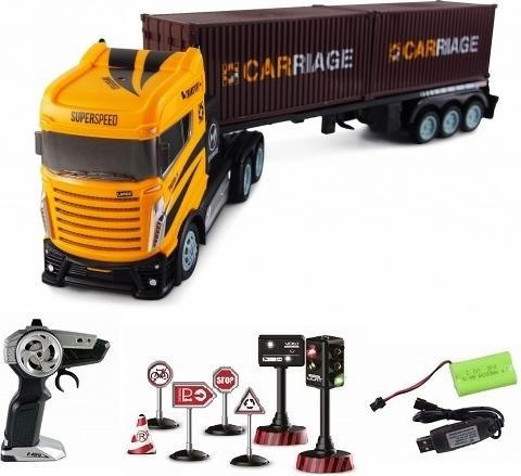 Produktbild Amewi Sattelschlepper mit Container Auflieger 1:16, RTR (RTR Ready-to-Run)