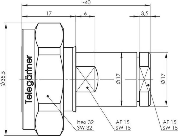 Produktbild Telegärtner Stecker 7/16 gerade 50 Ohm