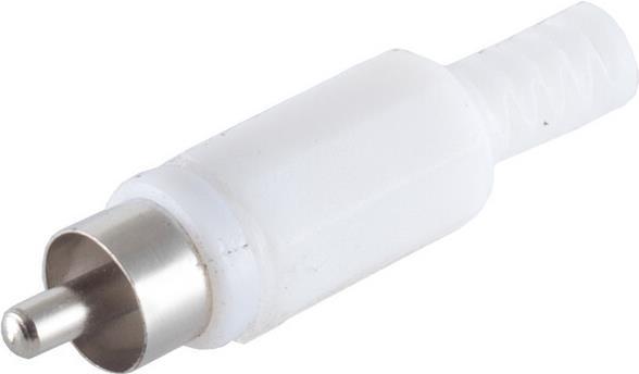 Produktbild Shiverpeaks BASIC-S Cinchstecker, Kunststoff, weiss zum selber löten, im Polybeutel mit Eurolochung