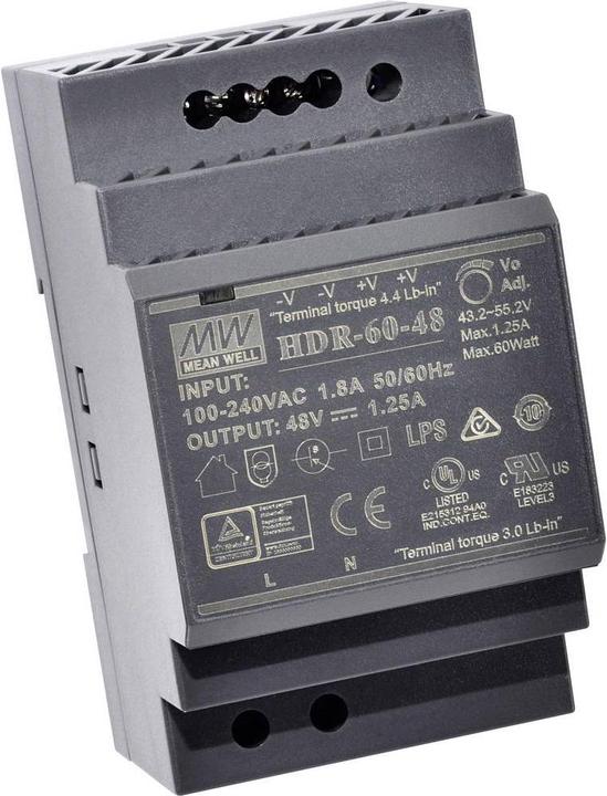 Image du produit MeanWell Bloc d'alimentation pour rail DIN HDR-60-24