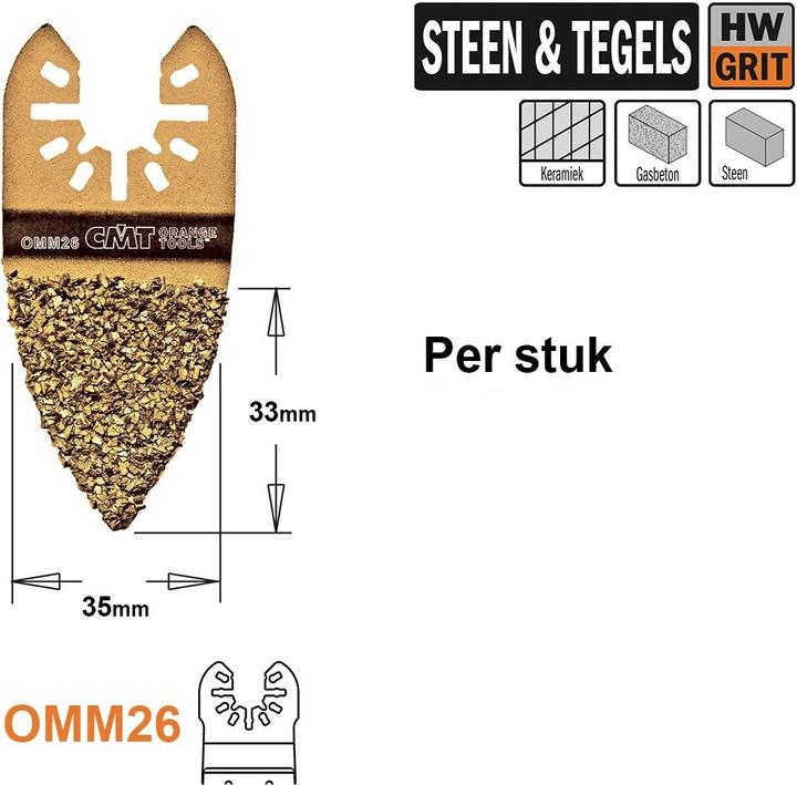 Actual product image CMT OMM26-x1 Reibeisen Stein und Fliesen 35 mm 1 Stück
