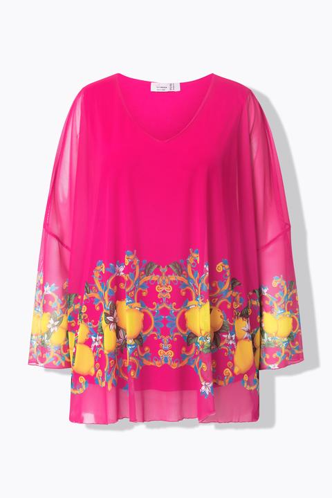 Immagine prodotto Miamoda Meshbluse, oversized, Zitronen-Bordüre (54)