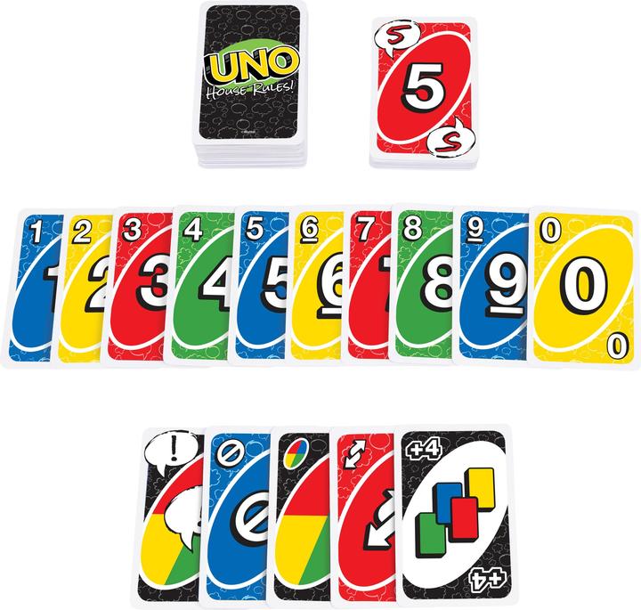 Actual product image Mattel Games UNO House Rules (2 - 10 Players)