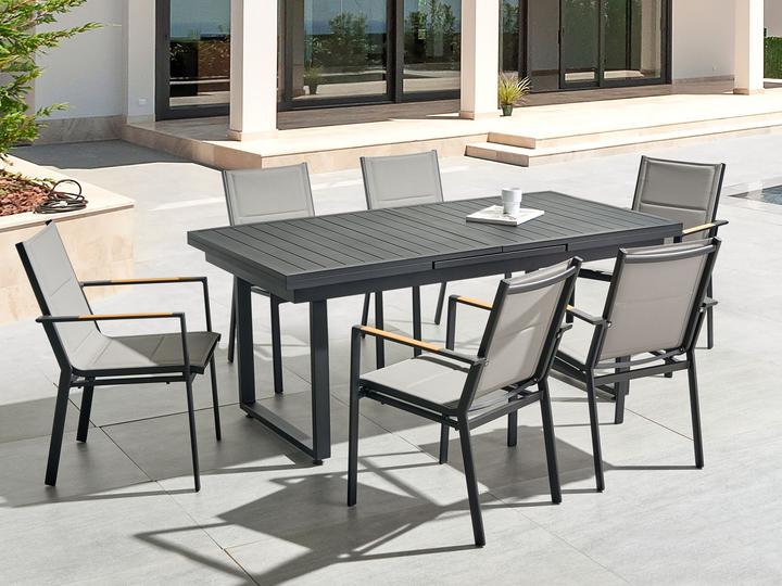 Produktbild Beliani Gartentisch Aluminium schwarz 180 / 240 x 90 cm ausziehbar VALCANETTO (90 cm)