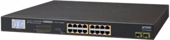 Produktbild Digitus Assmann/ 16Port 10/100/1000T PoE Switch 16-Port 10/100/1000T 802.3at PoE Switch + 2 Port Gigabit SFP (18 Ports)