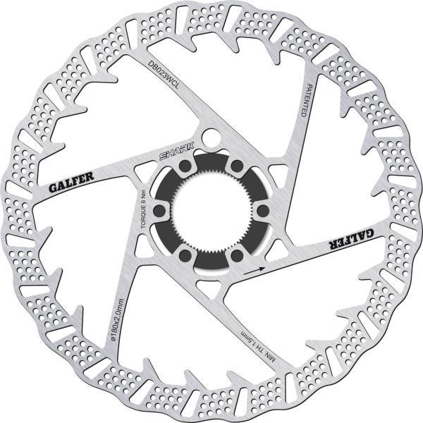 Actual product image Galfer Bike GALFER Disc Shark Ø 180mm x 2.0mm, Center Lock System (180 mm)