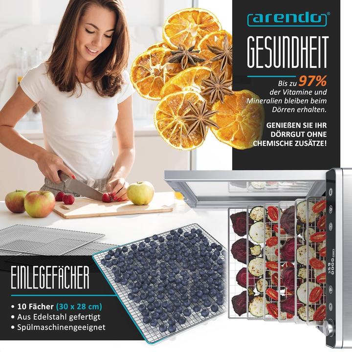 Produktbild Arendo Disidratatore per Alimenti in Acciaio Inossidabile