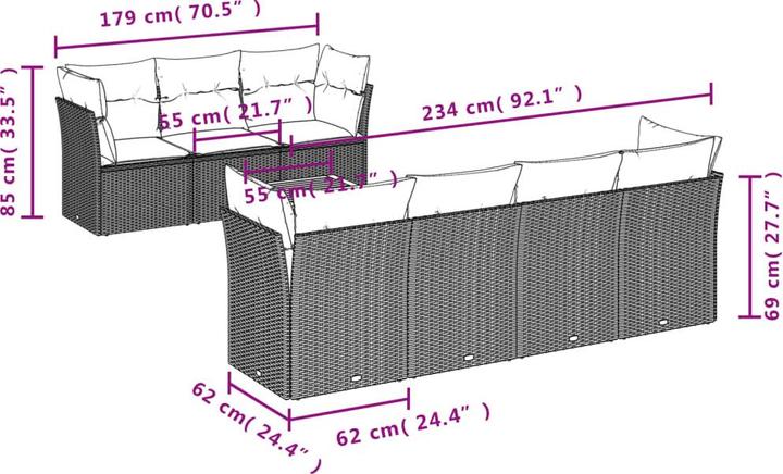 Produktbild vidaXL Garten Sofagarnitur