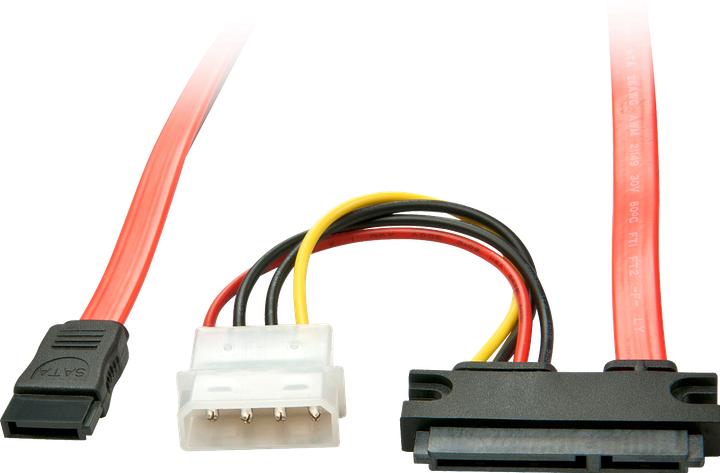 Produktbild Lindy SATA-Kabel interne Stromversorgung, 4-polig, SATA bis SATA Combo (W)