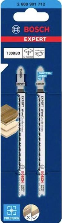 Produktbild Bosch Professional Zubehör EXPERT 'Wood 2-side clean' T 308 BO Stichsägeblatt, 2 Stück