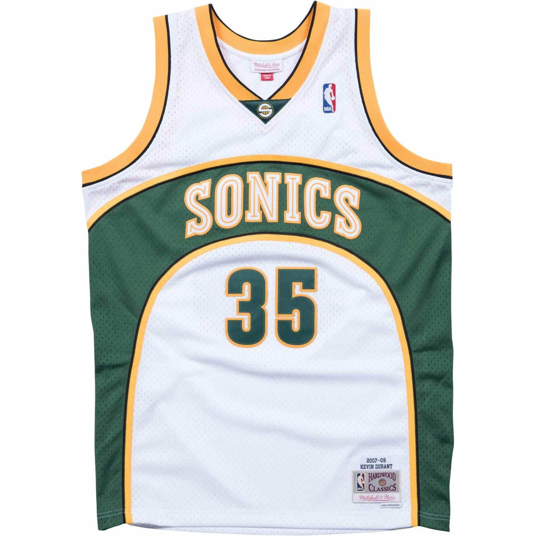 Mitchell & Ness, Herren, Sportshirt, Swingman Jersey Seattle SuperSonics 07-08 Kevin Durant - XXL (XXL), Weiss, XXL