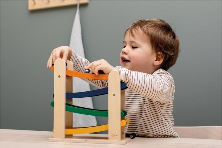 Actual product image Trixie Baby Wooden motorway with 4 cars