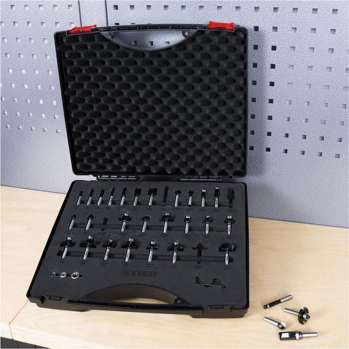 Produktbild Stier Fräsersortiment 30-teilig 8 mm im Kunststoff-Koffer