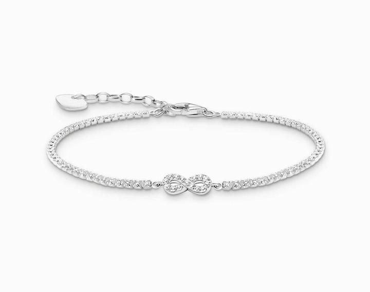 Immagine prodotto Thomas Sabo Bracciale tennis Infinity con pietre bianche in argento (19 cm, Argento 925 riciclato)