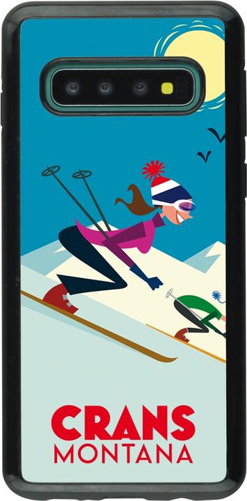 Actual product image PhoneLook Coque Hybrid Armor noir Crans-Montana Ski Downhill (Samsung Galaxy S10+)