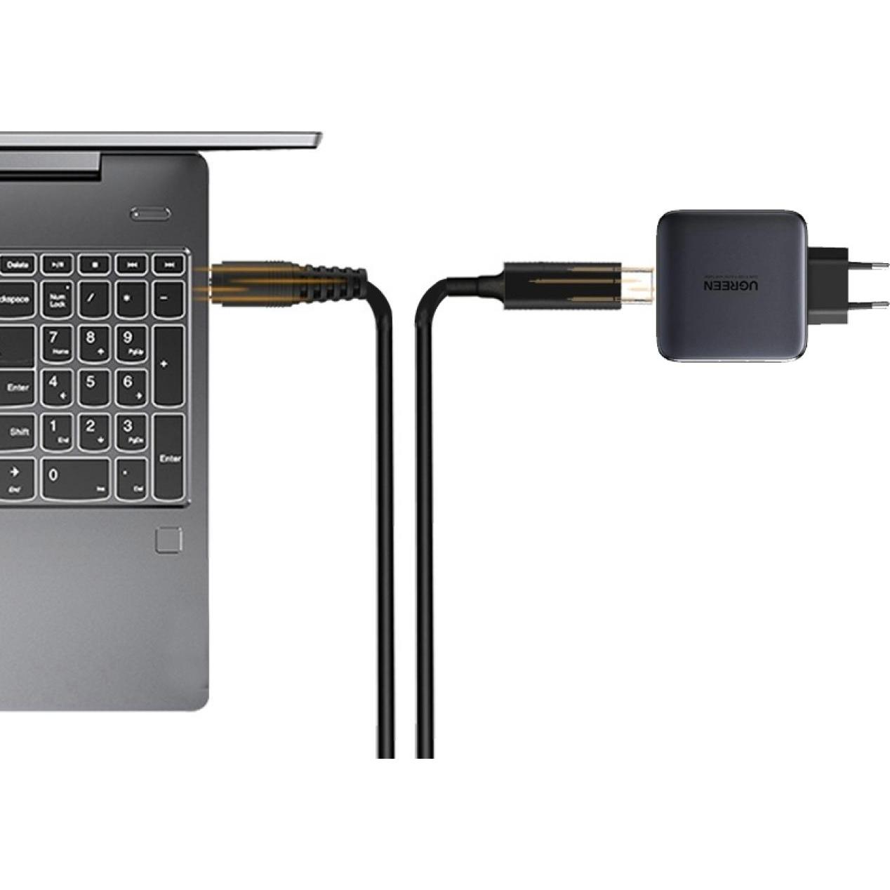 Thumbnail - PowerGuard USB-C Lenovo Notebook PD Fast Charge 1.5m (Lenovo Square 10.5 x 4.2mm) 65W (65 W), Notebook Netzteil, Schwarz