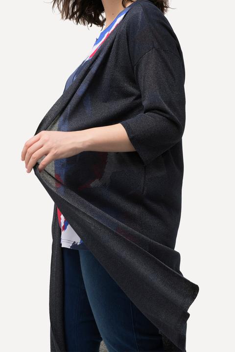 Image du produit Ulla Popken Cardigan coupe ouverte, encolure en V, maille brillante (58)