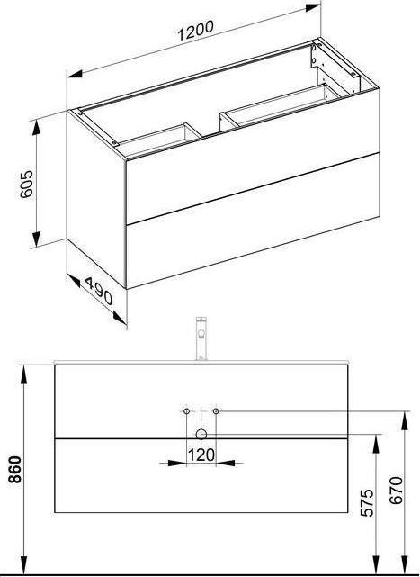 Produktbild Keuco Waschtischunterbau X-LINE 1200x605x490mm anthrazit