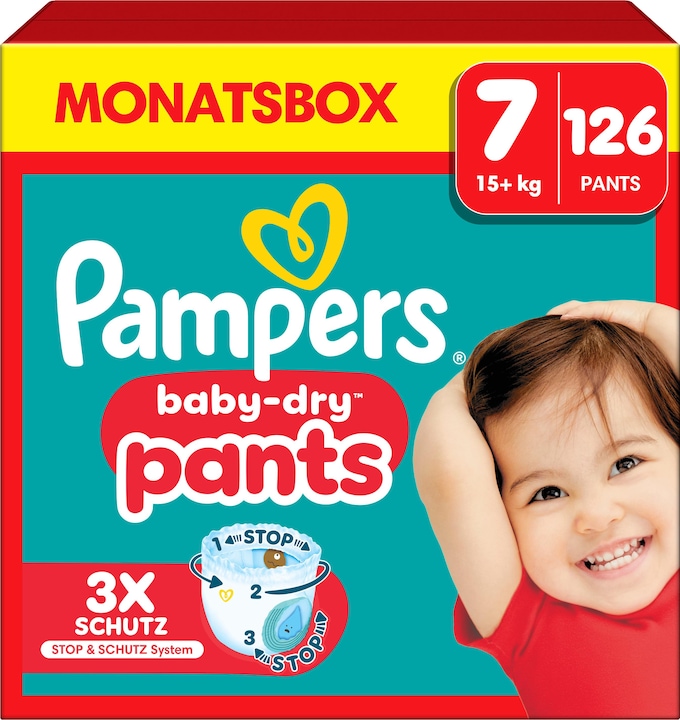 Pampers Baby-Dry Pants (Taille 7, Pack mensuel, 126 pièce(s))