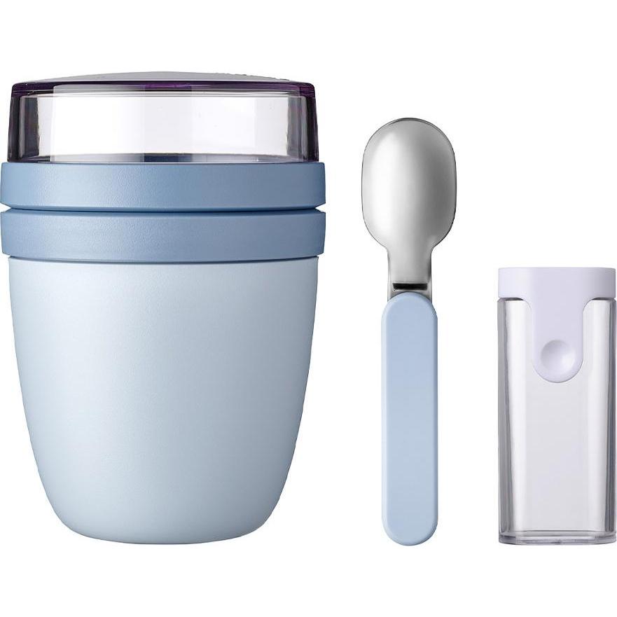 Mepal Ellipse Lunchpot + Faltbarer Löffel, Lunchbox, Blau